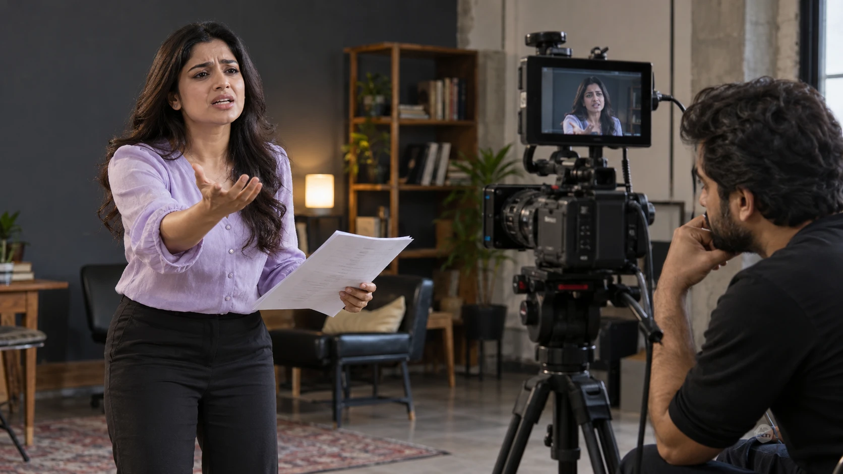 Acting & Camera Facing Course supervised training — AI illustration