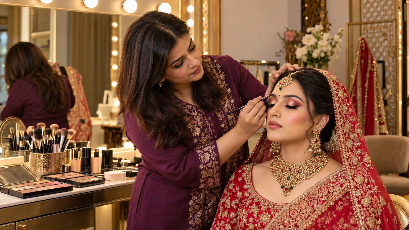 Advanced Bridal & Celebrity Makeup Course — AI illustration