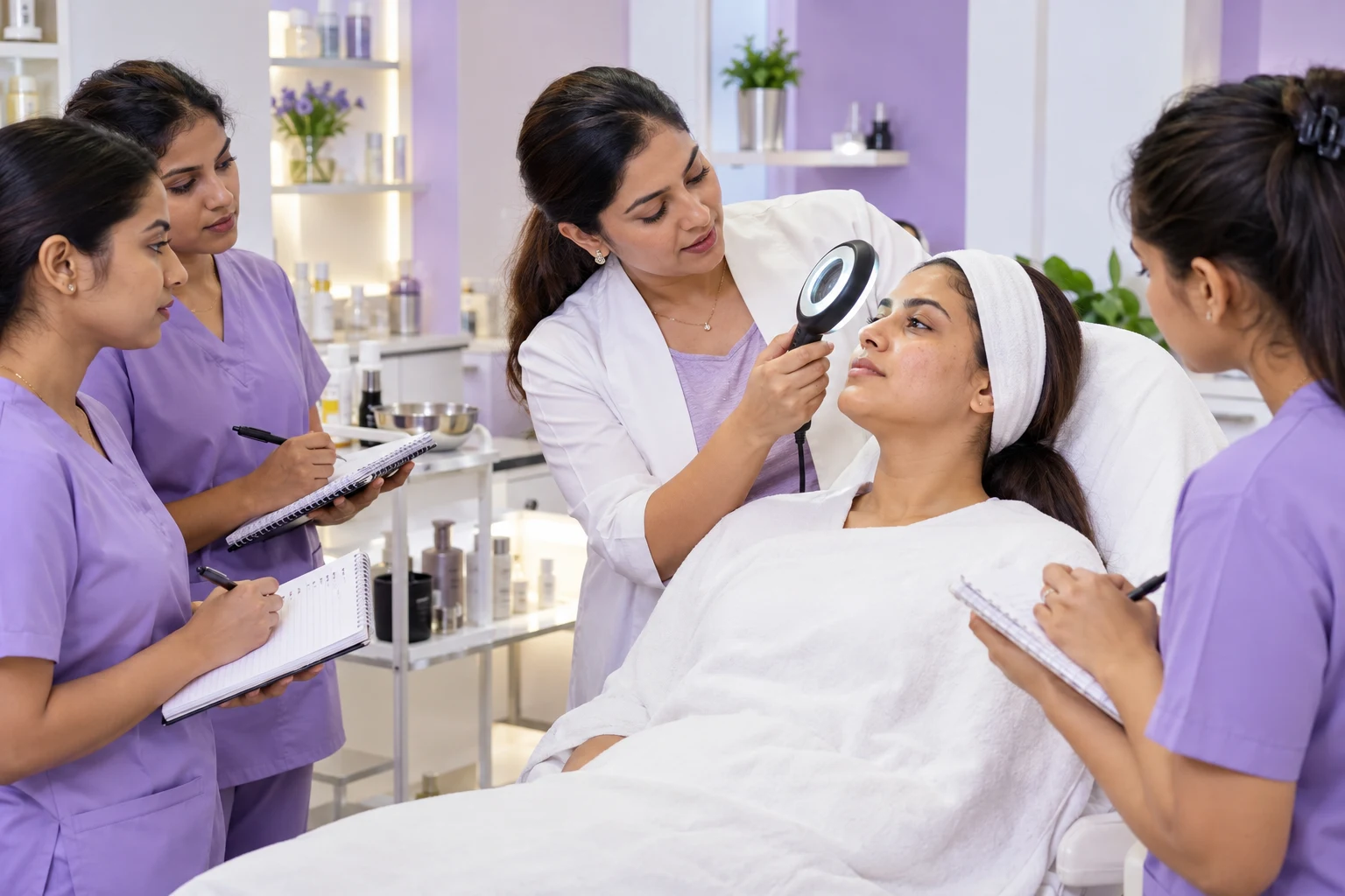 Advanced Diploma in Cosmetology & Aesthetics supervised training — AI illustration