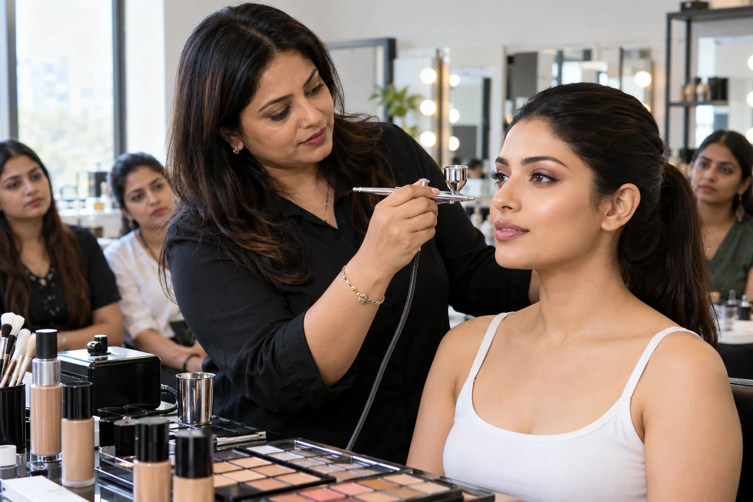 HD, Airbrush & Editorial Makeup Course — AI-generated training illustration